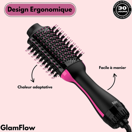 GlamFlow™ - Brosse Sèche-Cheveux 2-en-1