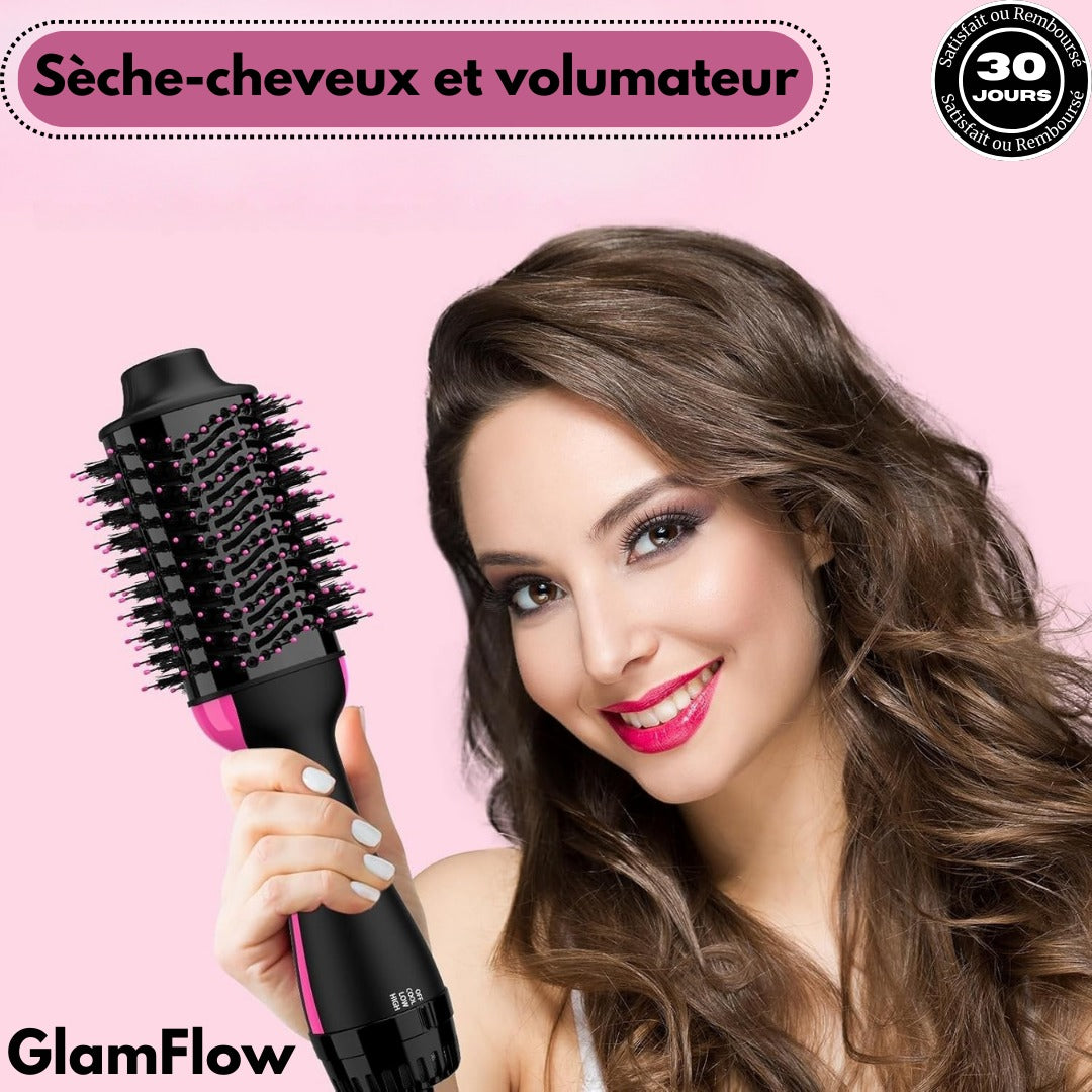GlamFlow™ - Brosse Sèche-Cheveux 2-en-1