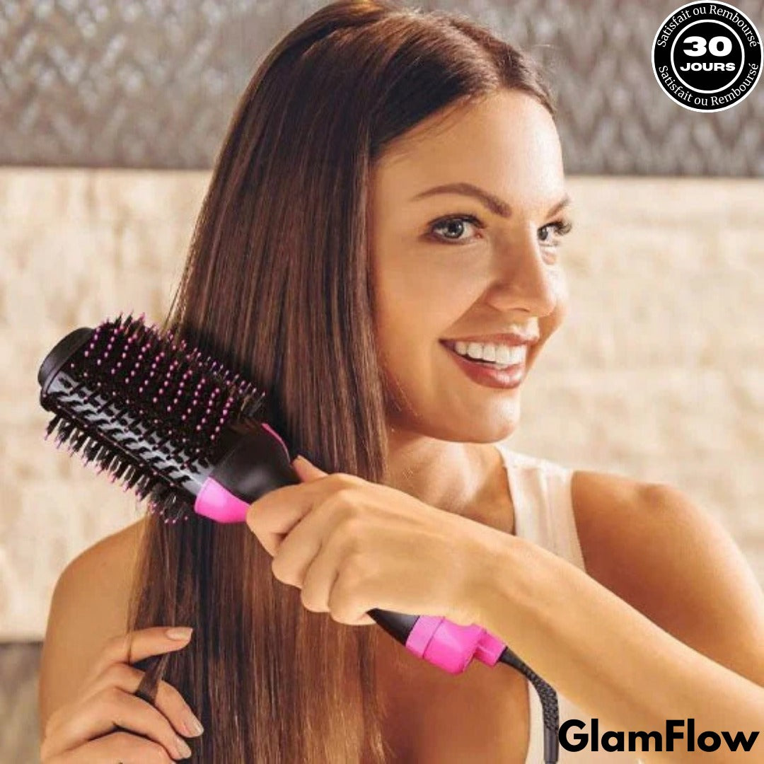 GlamFlow™ - Brosse Sèche-Cheveux 2-en-1